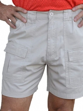 Casual Herenshorts Met Rechte Zak En Effen Rits