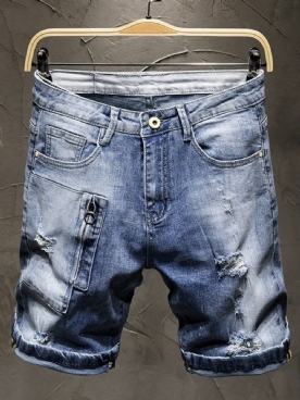 Denim Shorts Heren Met Dunne Rits