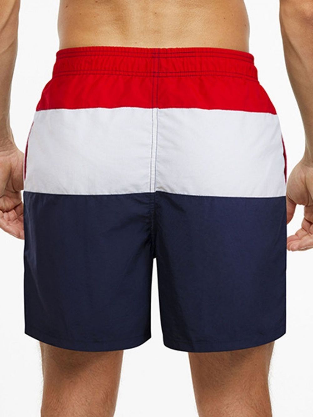 Herenshorts Met Rechte Taille En Veters In Kleurblokken