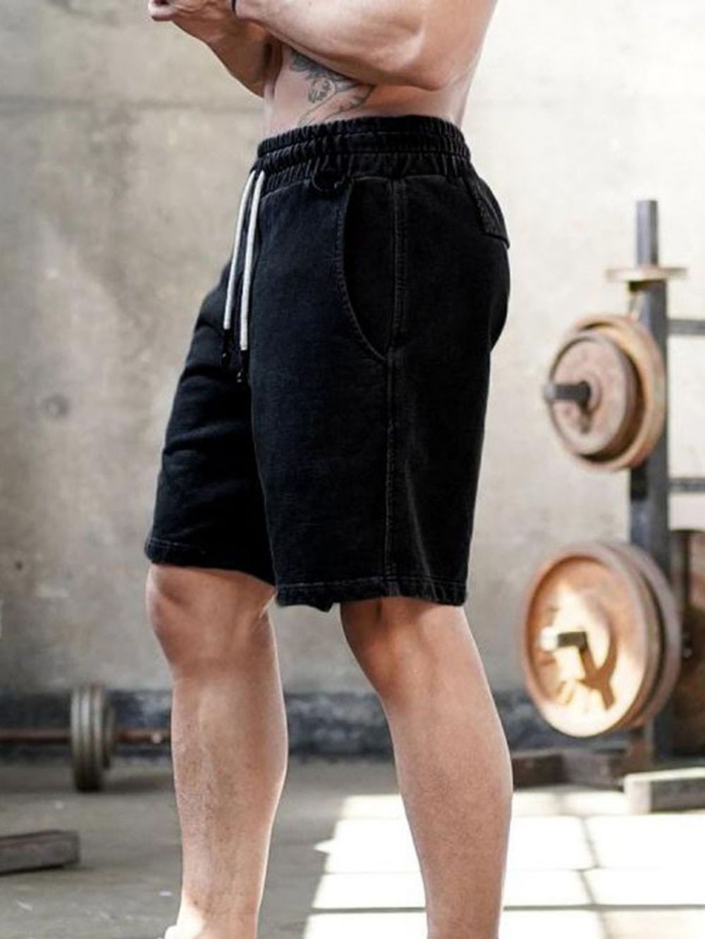 Rechte Effen Casual Herenshort Met Veters