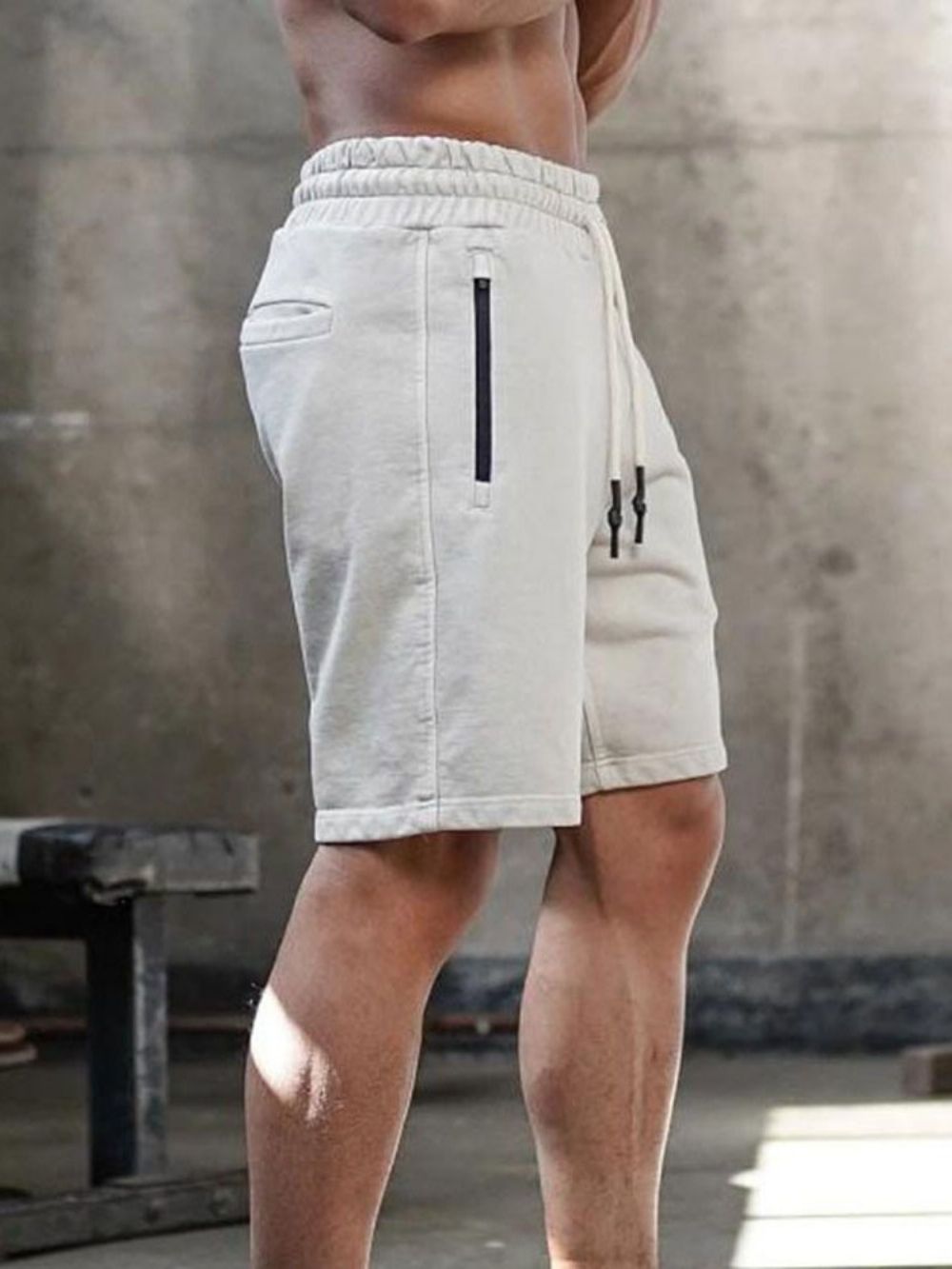 Rechte Effen Casual Herenshort Met Veters