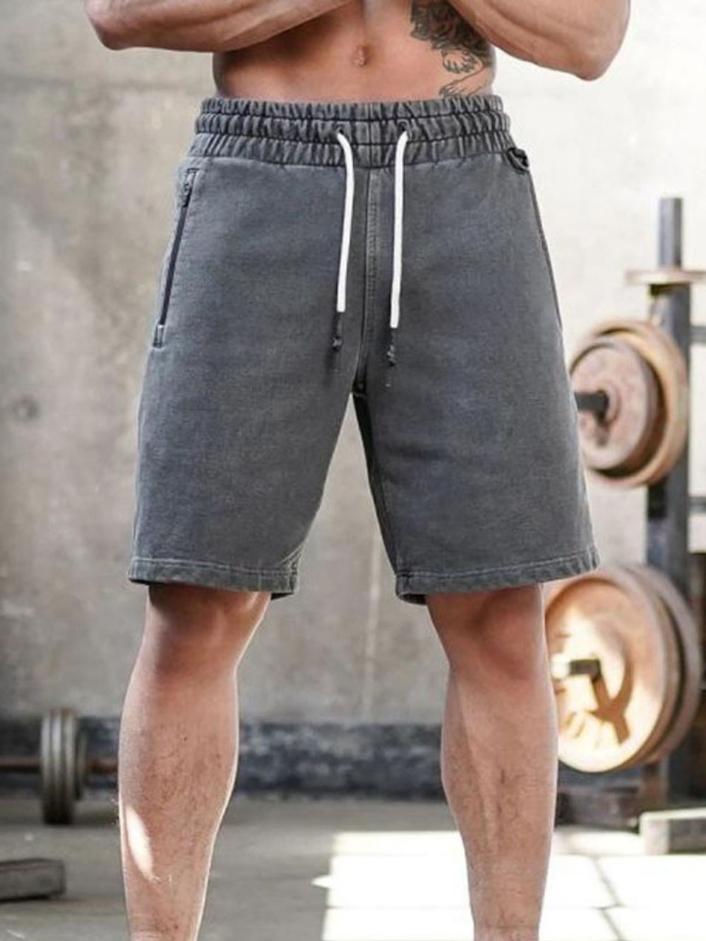 Rechte Effen Casual Herenshort Met Veters