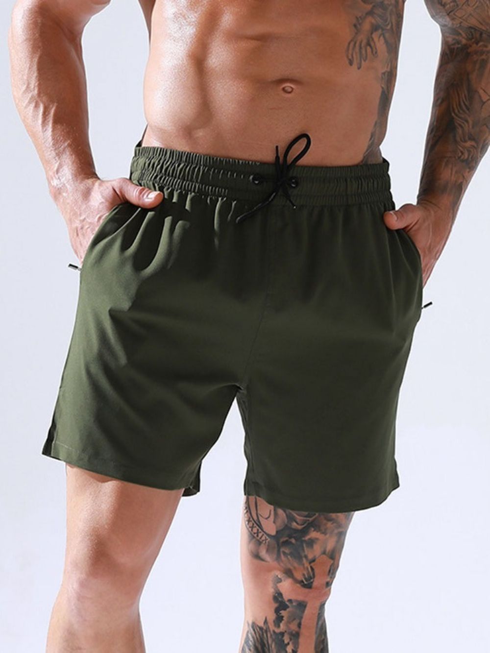 Rechte Effen Casual Herenshort Met Veters