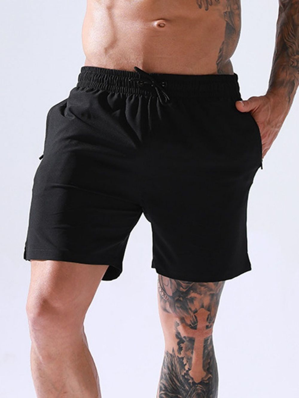 Rechte Effen Casual Herenshort Met Veters