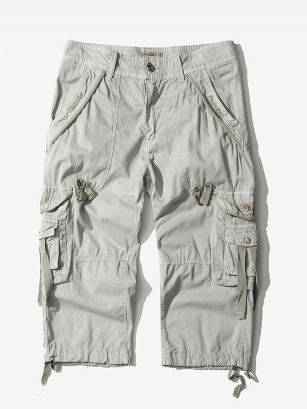 Rechte Effen Mid-Taille Cargoshort Heren Met Zak