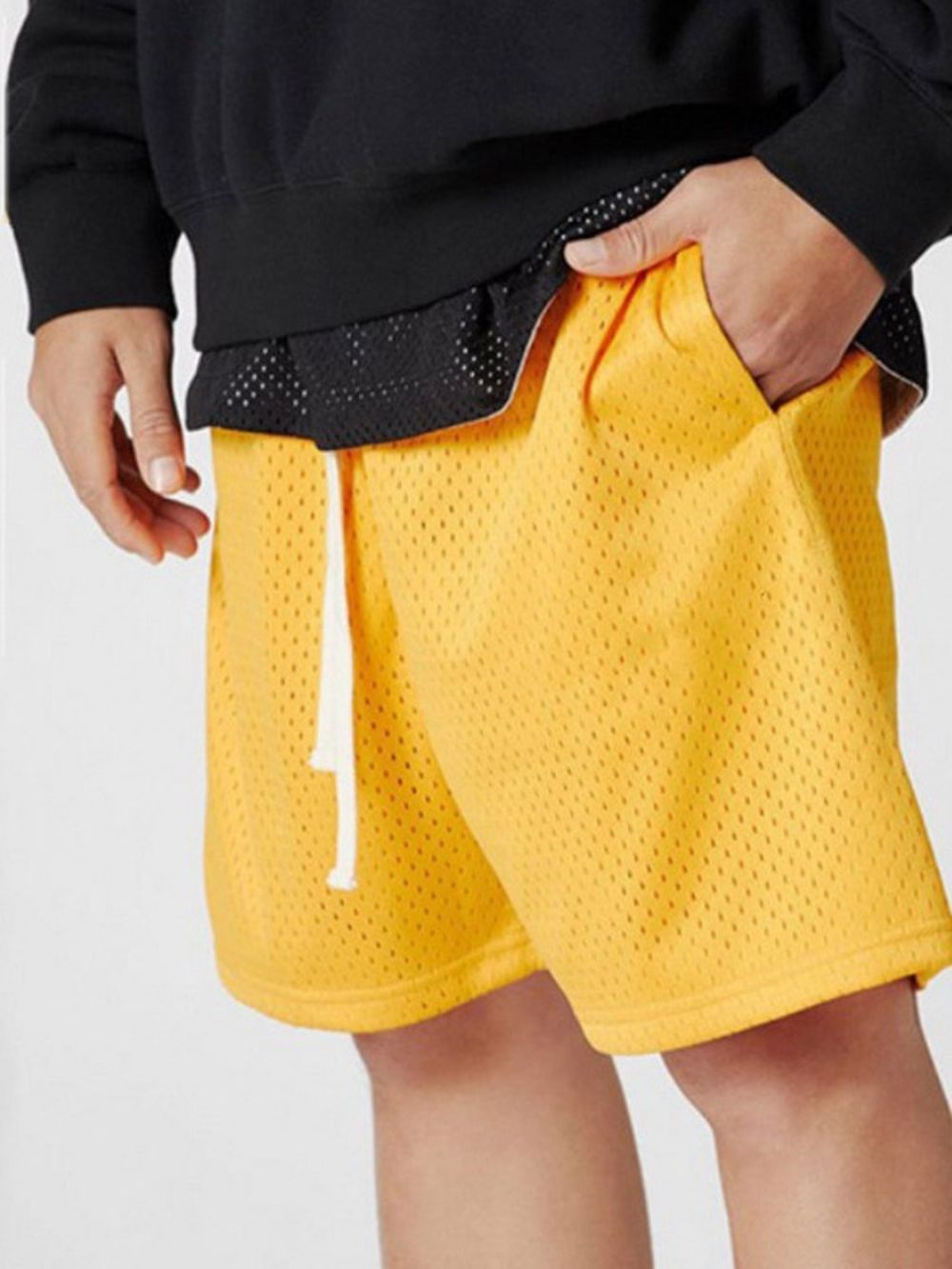 Rechte Effen Sportshort Met Veters