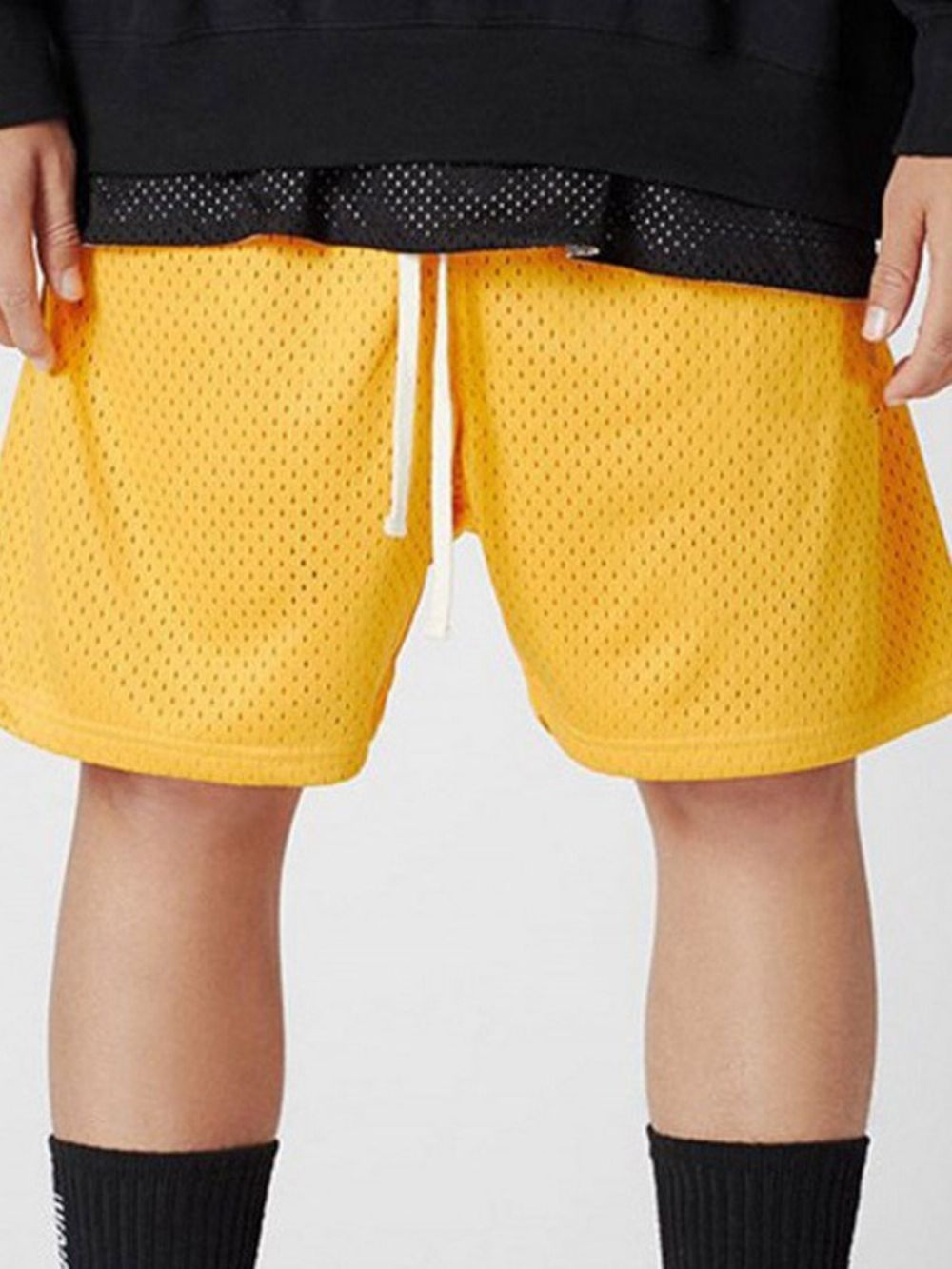 Rechte Effen Sportshort Met Veters