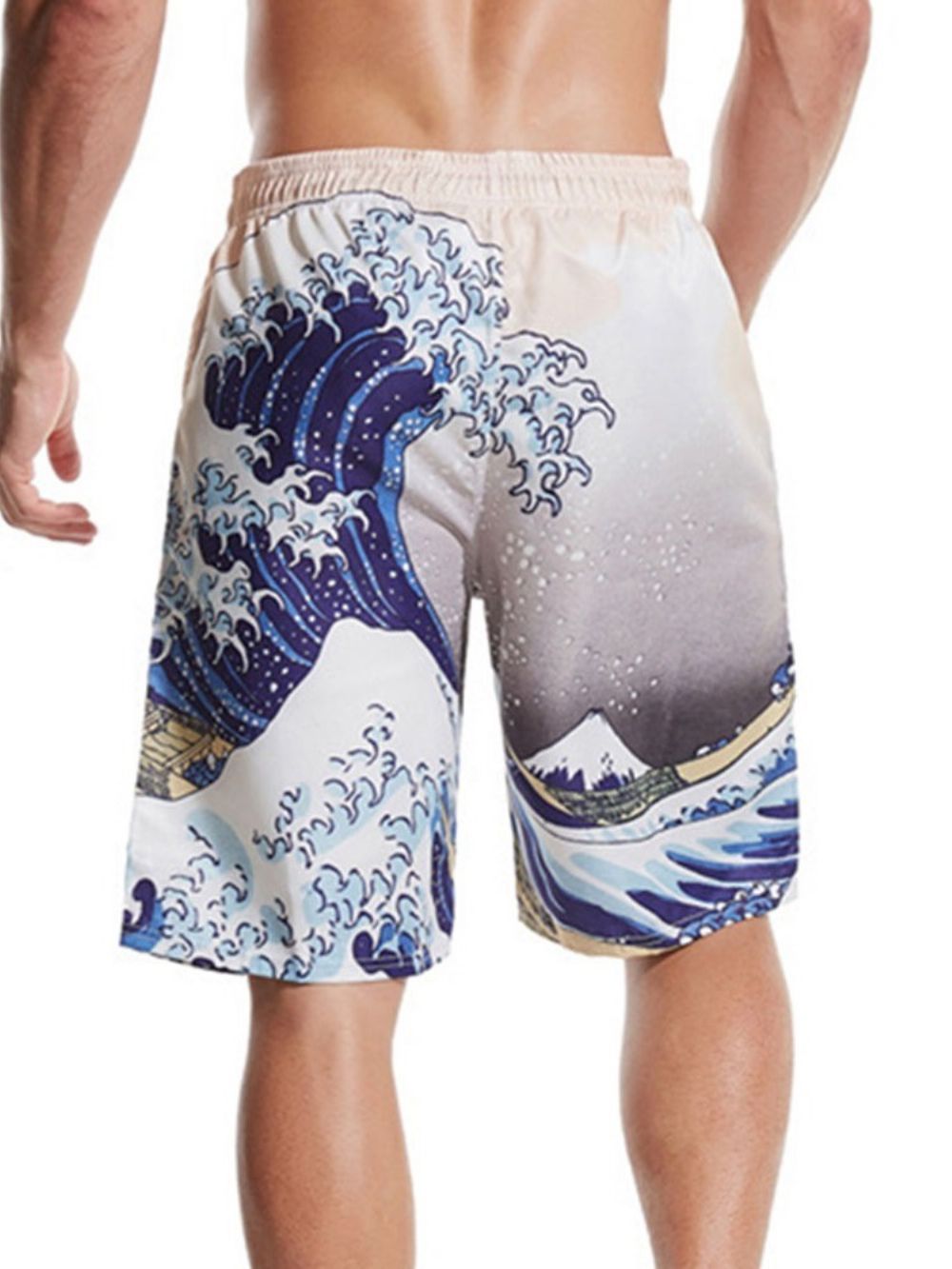 Rechte Strandshort Van Katoenmix Met Print Heren