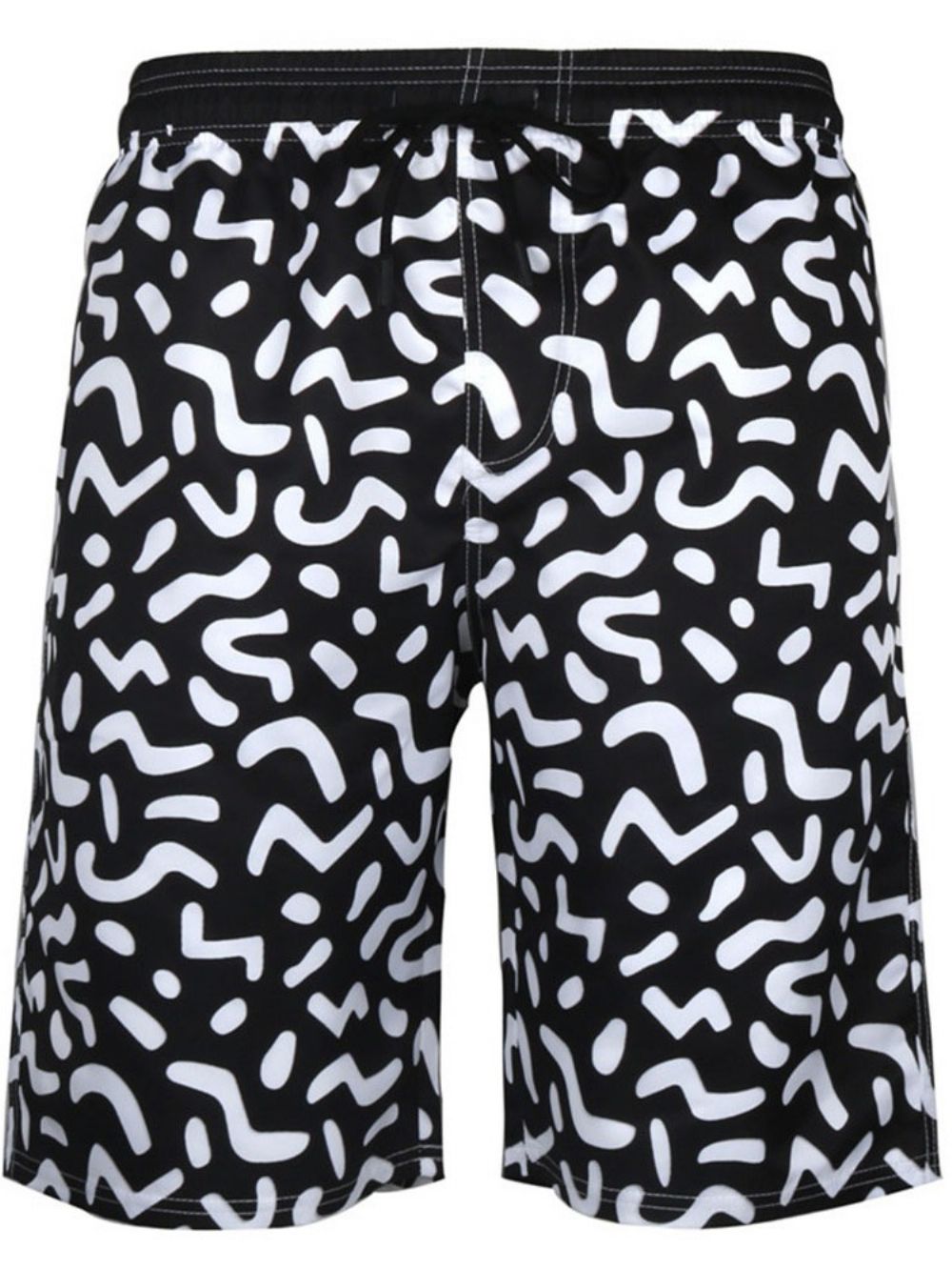 Rechte Strandshort Van Katoenmix Met Print Heren