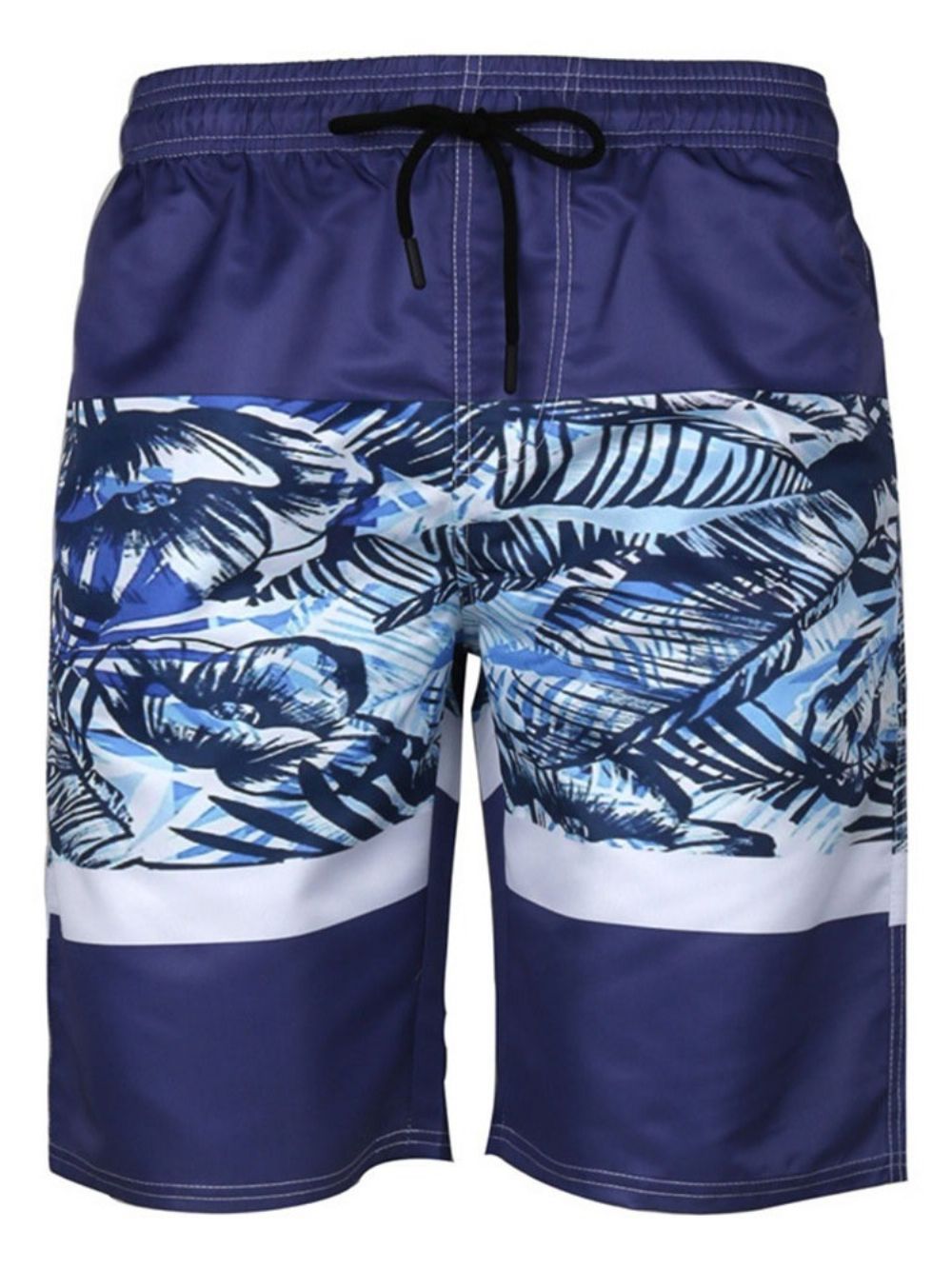 Rechte Strandshort Van Katoenmix Met Print Heren