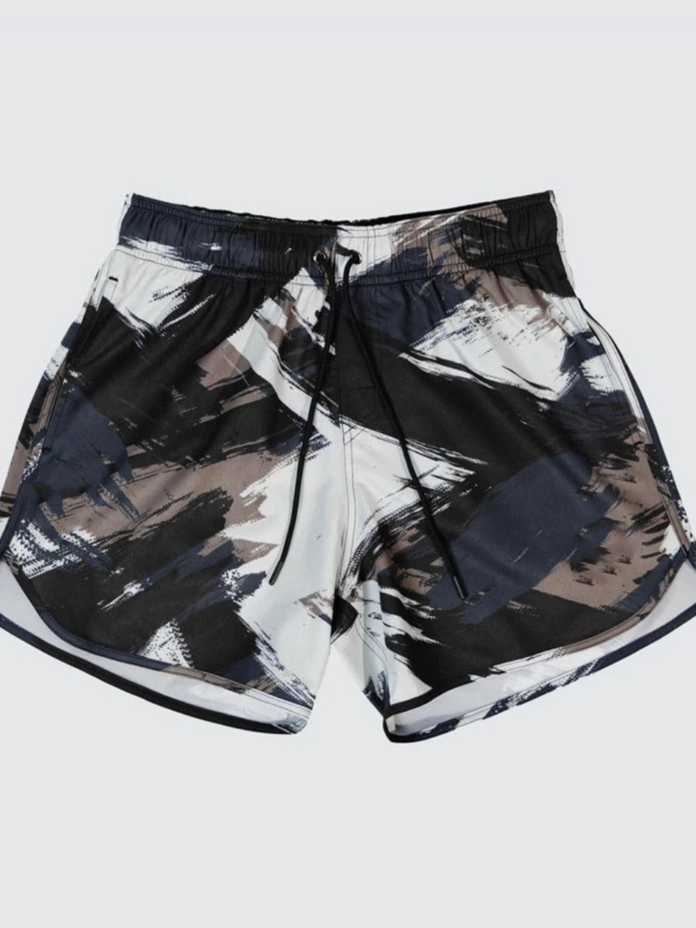 Slanke Casual Herenshort Met Veters En Camouflageprint