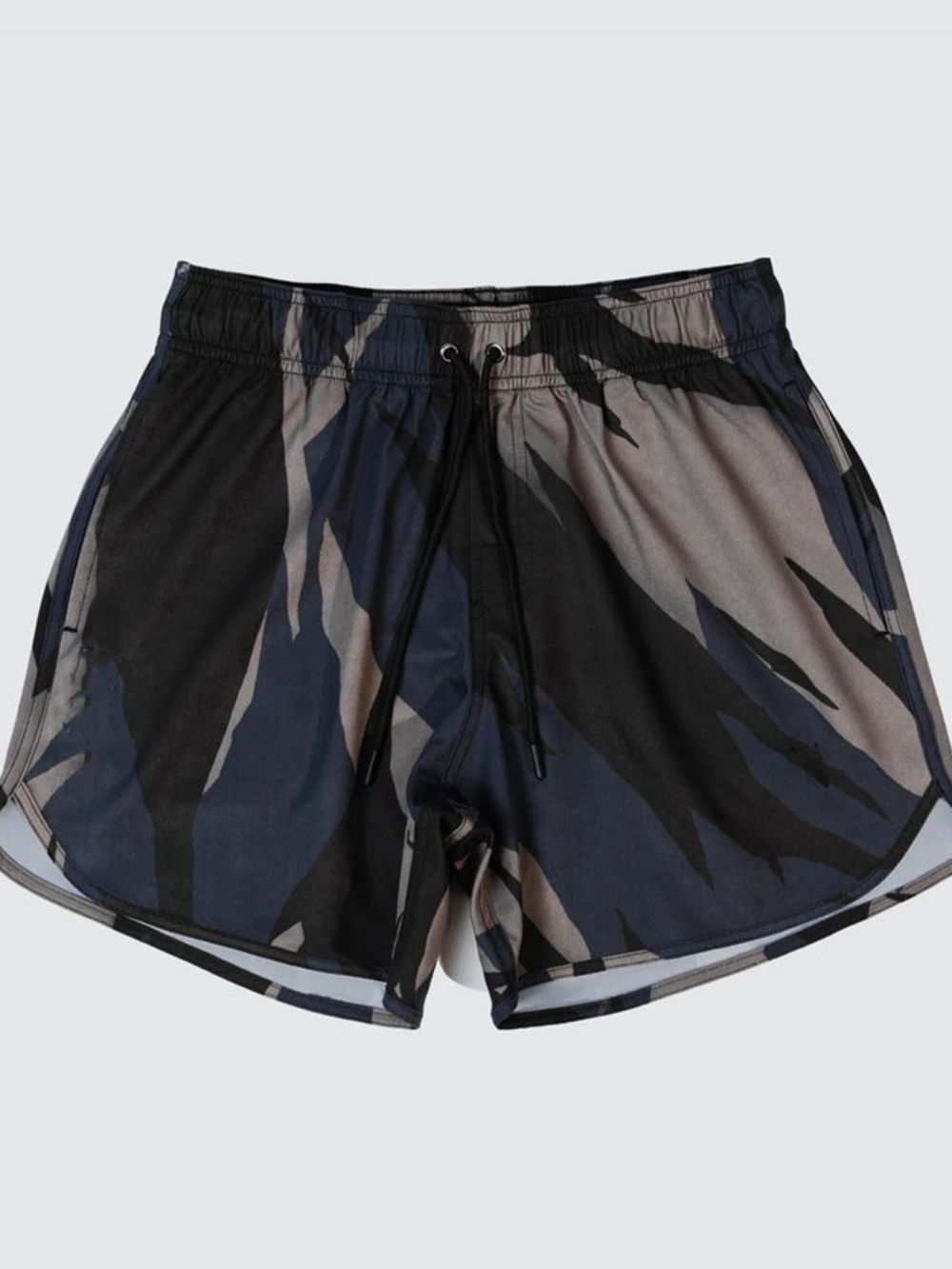 Slanke Casual Herenshort Met Veters En Camouflageprint