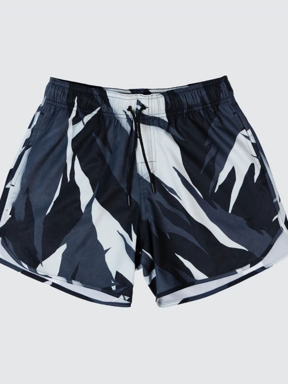 Slanke Casual Herenshort Met Veters En Camouflageprint