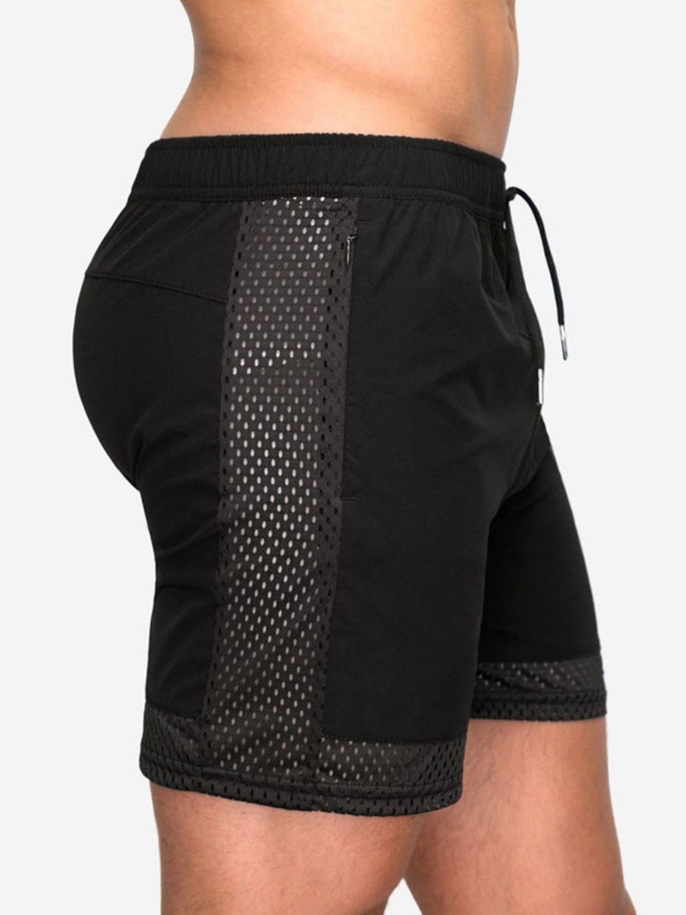 Slanke Effen Casual Herenshort Met Lage Taille En Veters