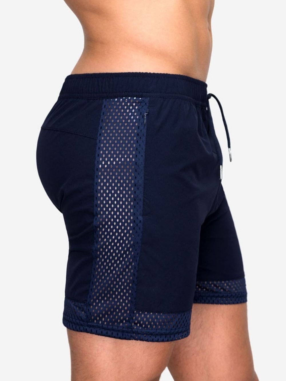 Slanke Effen Casual Herenshort Met Lage Taille En Veters