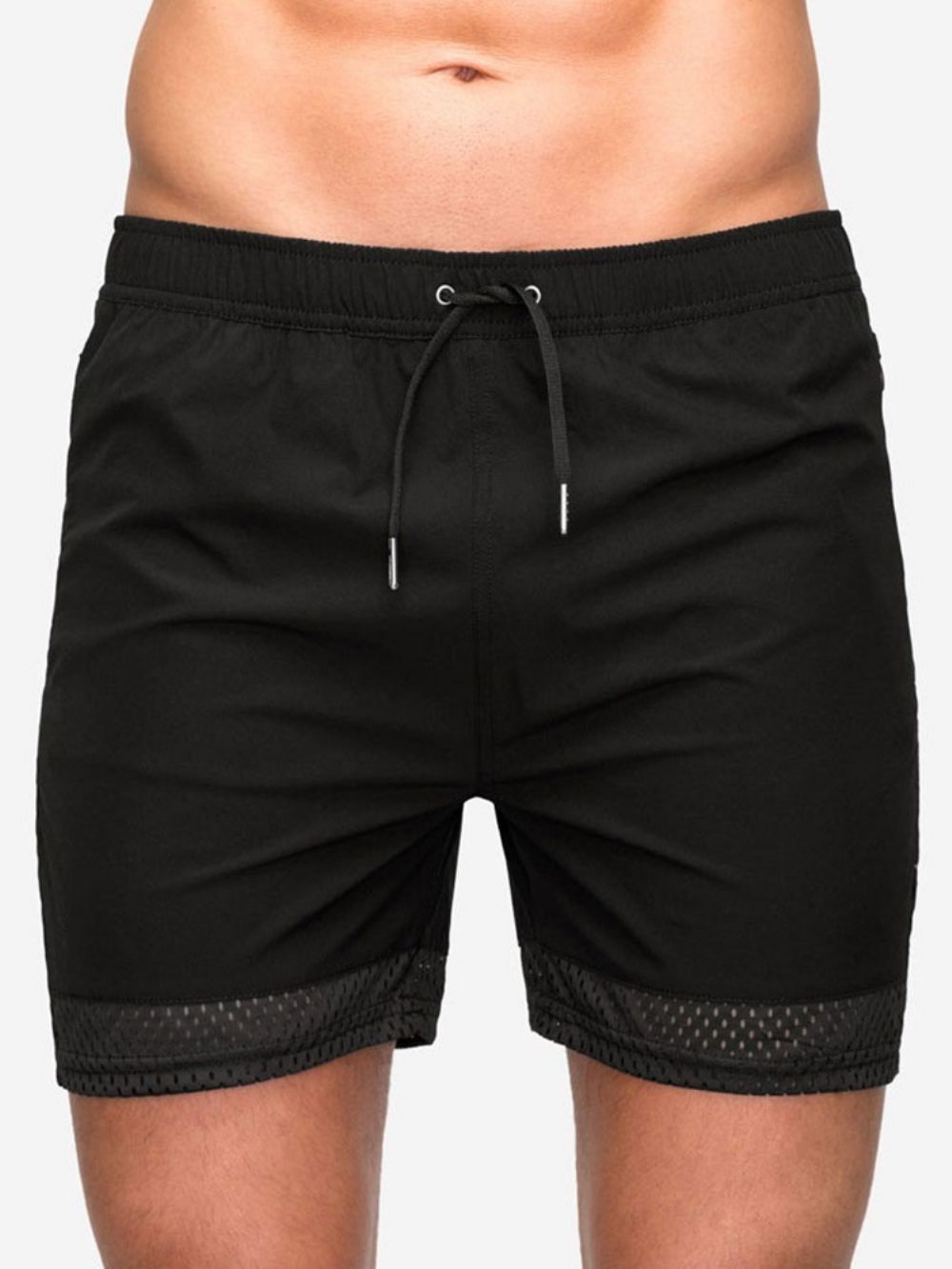 Slanke Effen Casual Herenshort Met Lage Taille En Veters