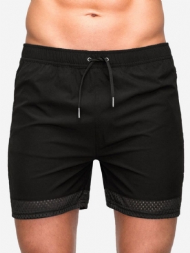 Slanke Effen Casual Herenshort Met Lage Taille En Veters