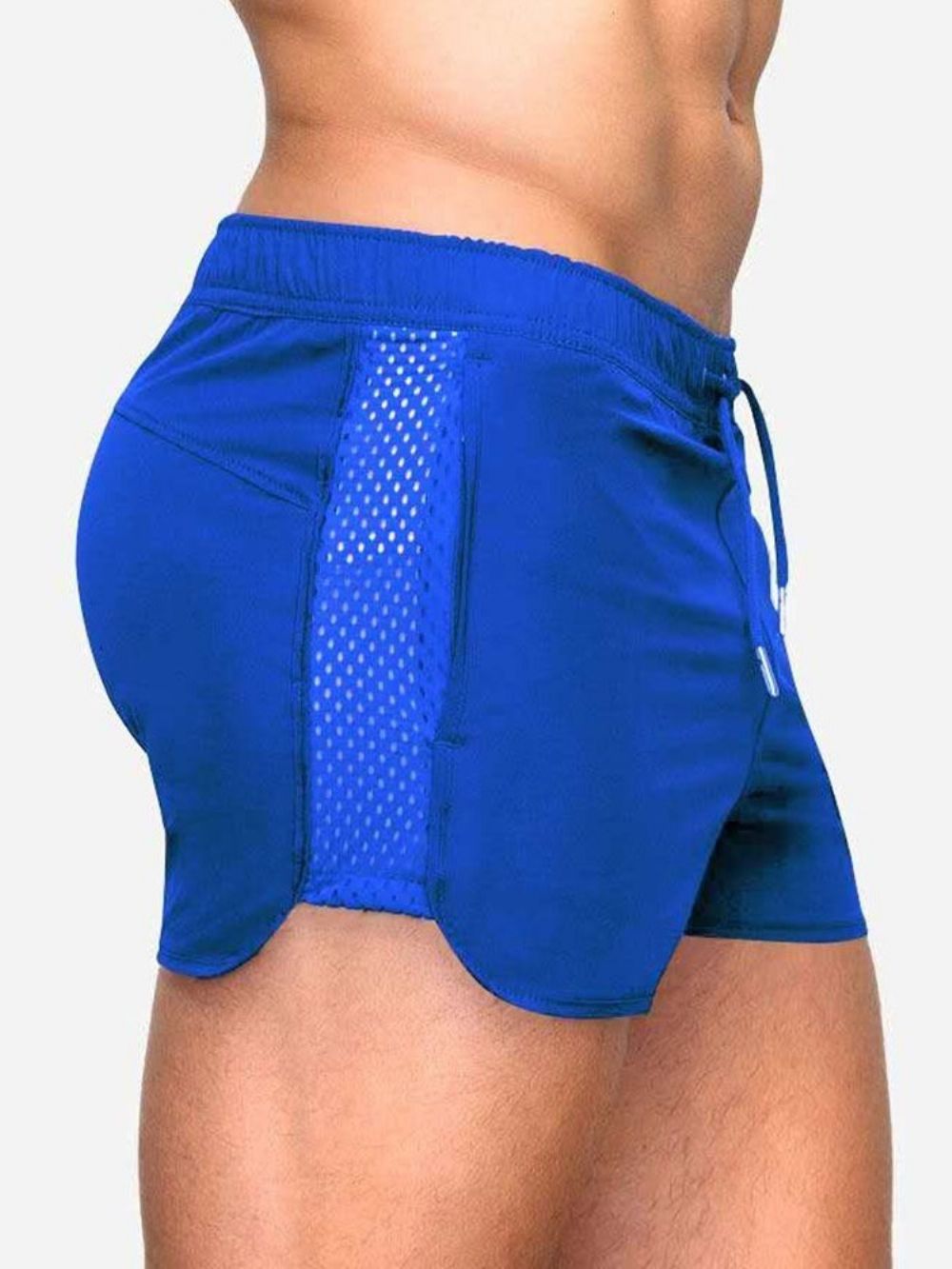 Slanke Effen Casual Herenshorts Met Veters En Lage Taille