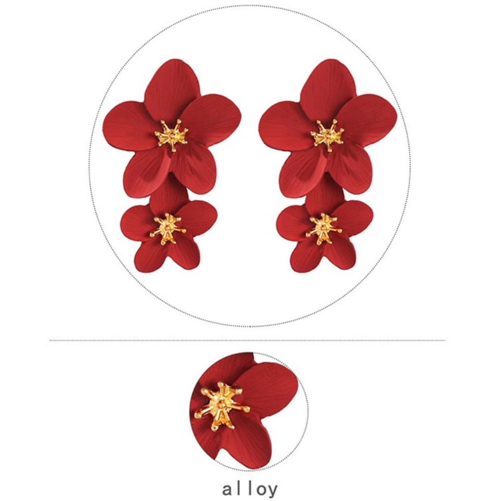 Bloem Legering Kleur Oorbellen