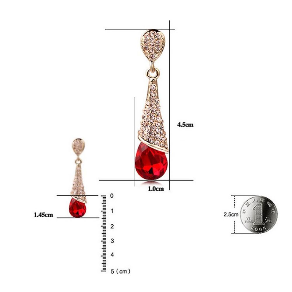 Lange Diamanten Waterdruppel Oorbellen