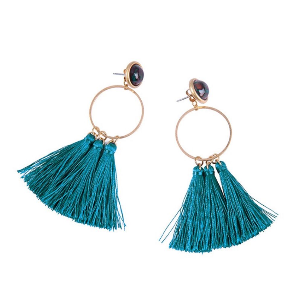 Peacock Blue Alloy Prom Oorbellen