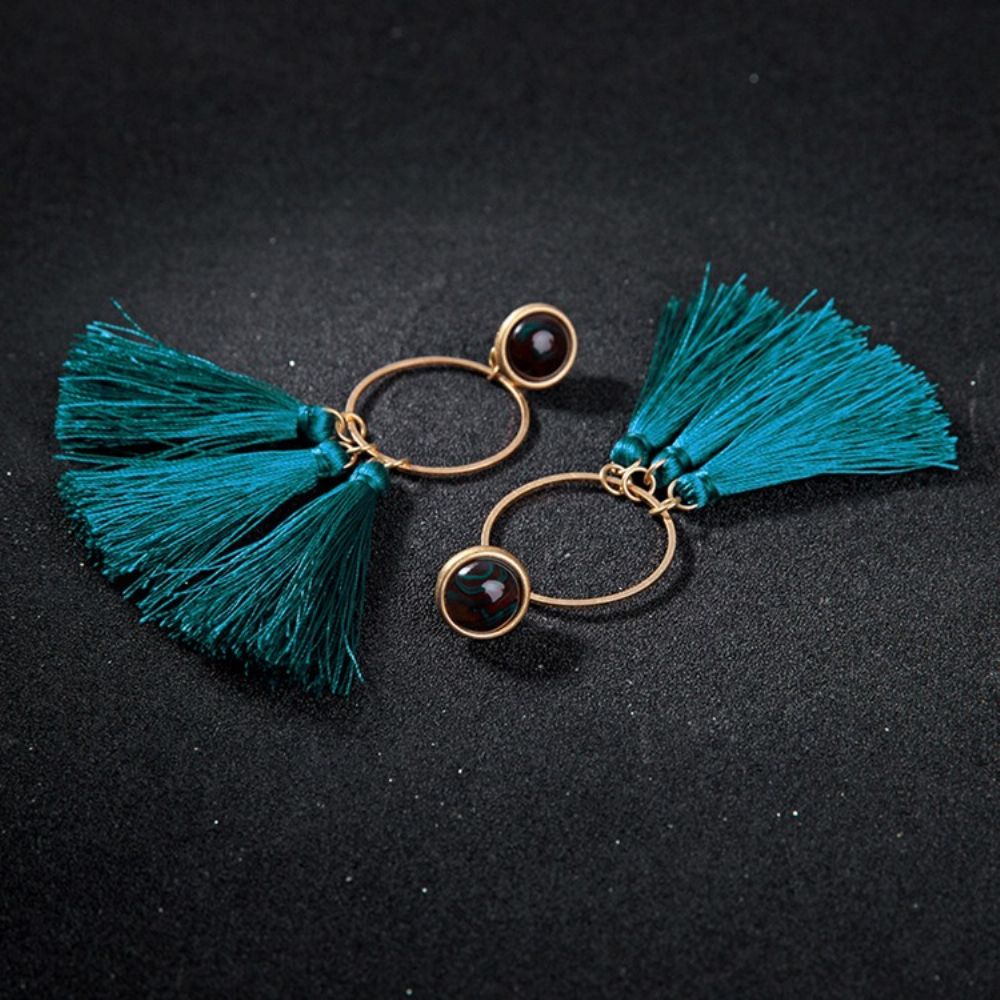 Peacock Blue Alloy Prom Oorbellen