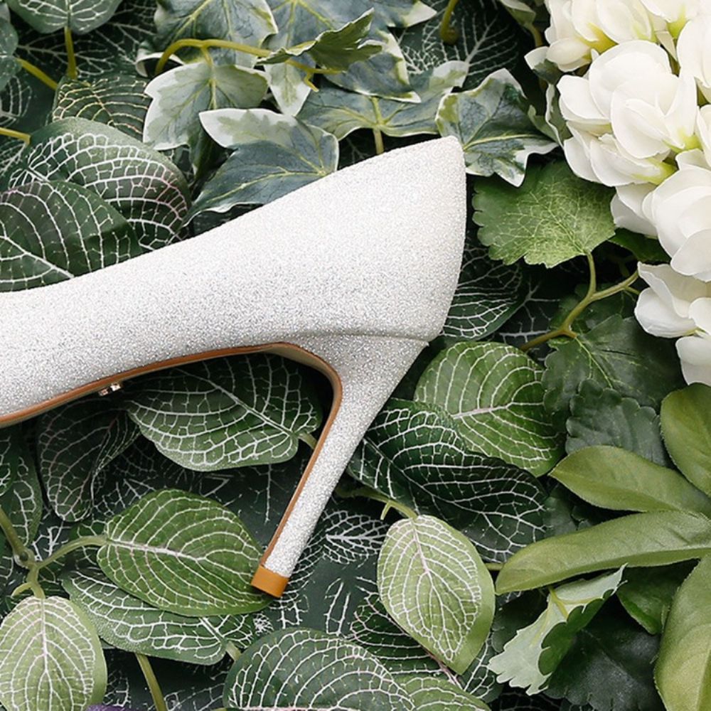 3D Slip-On Stiletto Heel Effen Dunne Schoenen