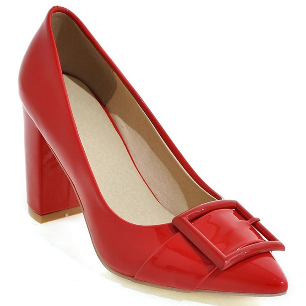 Charmante Lakleren Pumps Met Puntneus