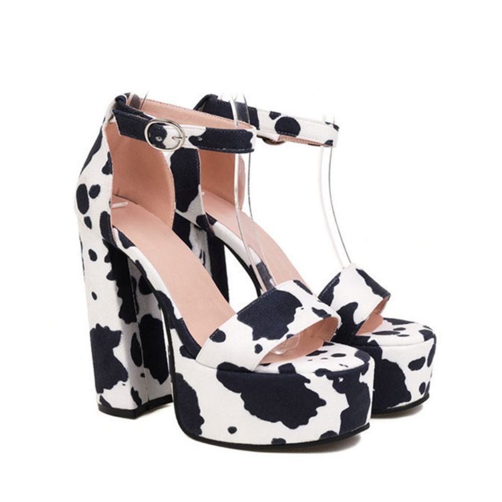 Open Teen Chunky Heel Buckle Casual Damessandalen