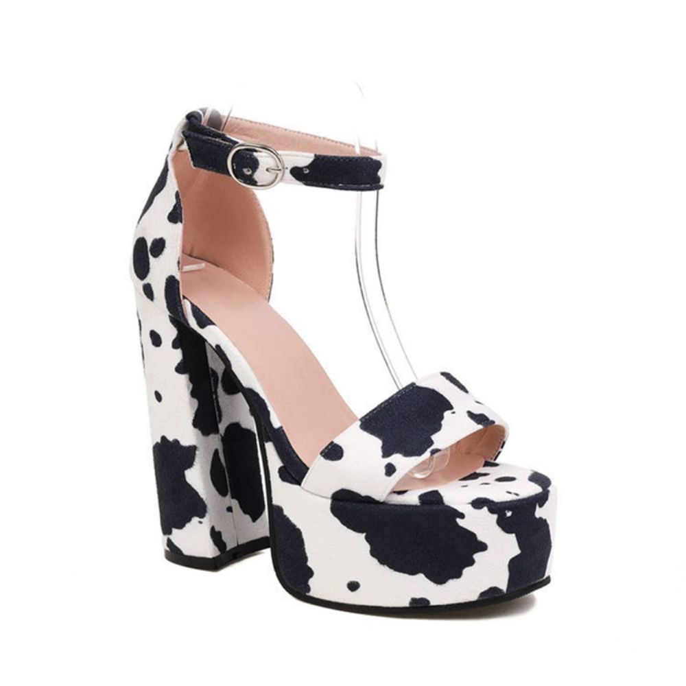 Open Teen Chunky Heel Buckle Casual Damessandalen