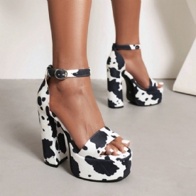 Open Teen Chunky Heel Buckle Casual Damessandalen