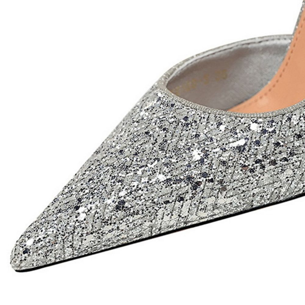 Puntige Teen Stiletto Heel Slip-On Banket Dunne Schoenen