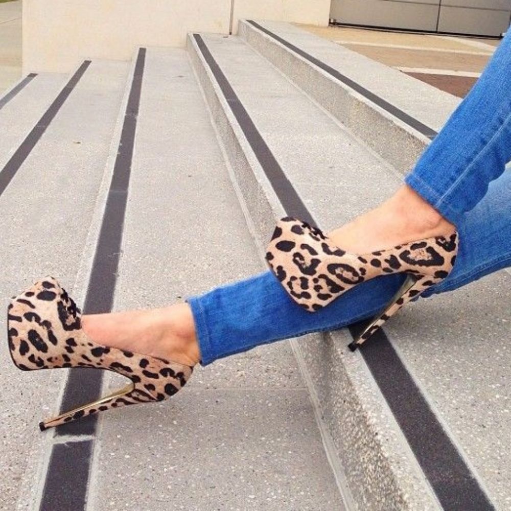 Sexy Pumps Met Ronde Neus En Luipaardprint