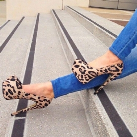 Sexy Pumps Met Ronde Neus En Luipaardprint