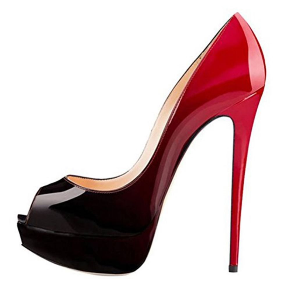 Stiletto Heel Peep Toe Platform Pumps Dames