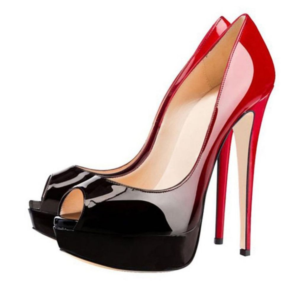 Stiletto Heel Peep Toe Platform Pumps Dames