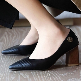 Thread Chunky Heel Puntige Teen Pumps