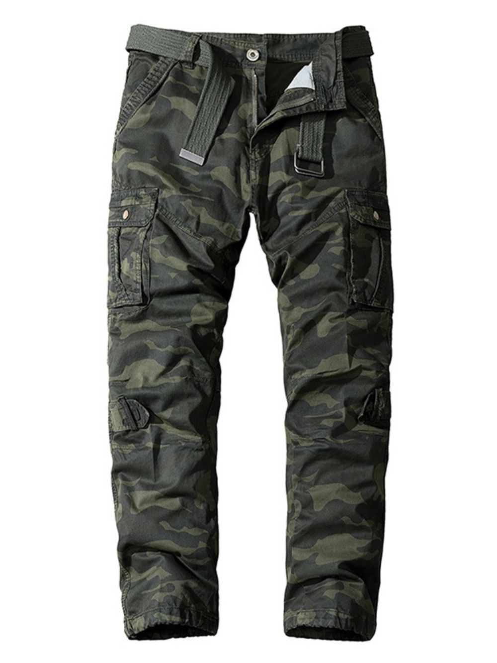 Casual Broek Met Camouflageprint En Halfhoge Taille Met Rits