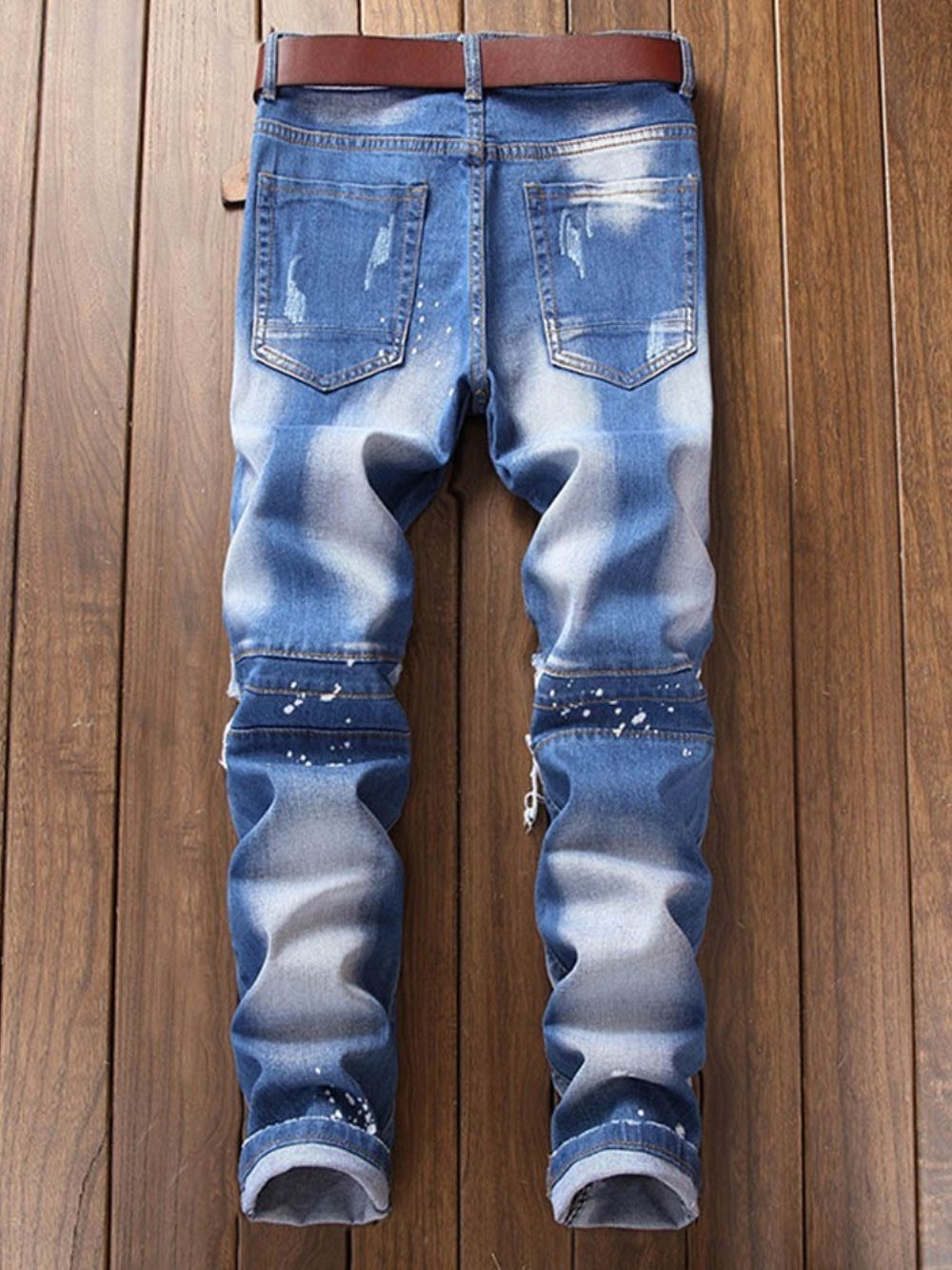 Casual Herenjeans Met Rechte Zak En Rits