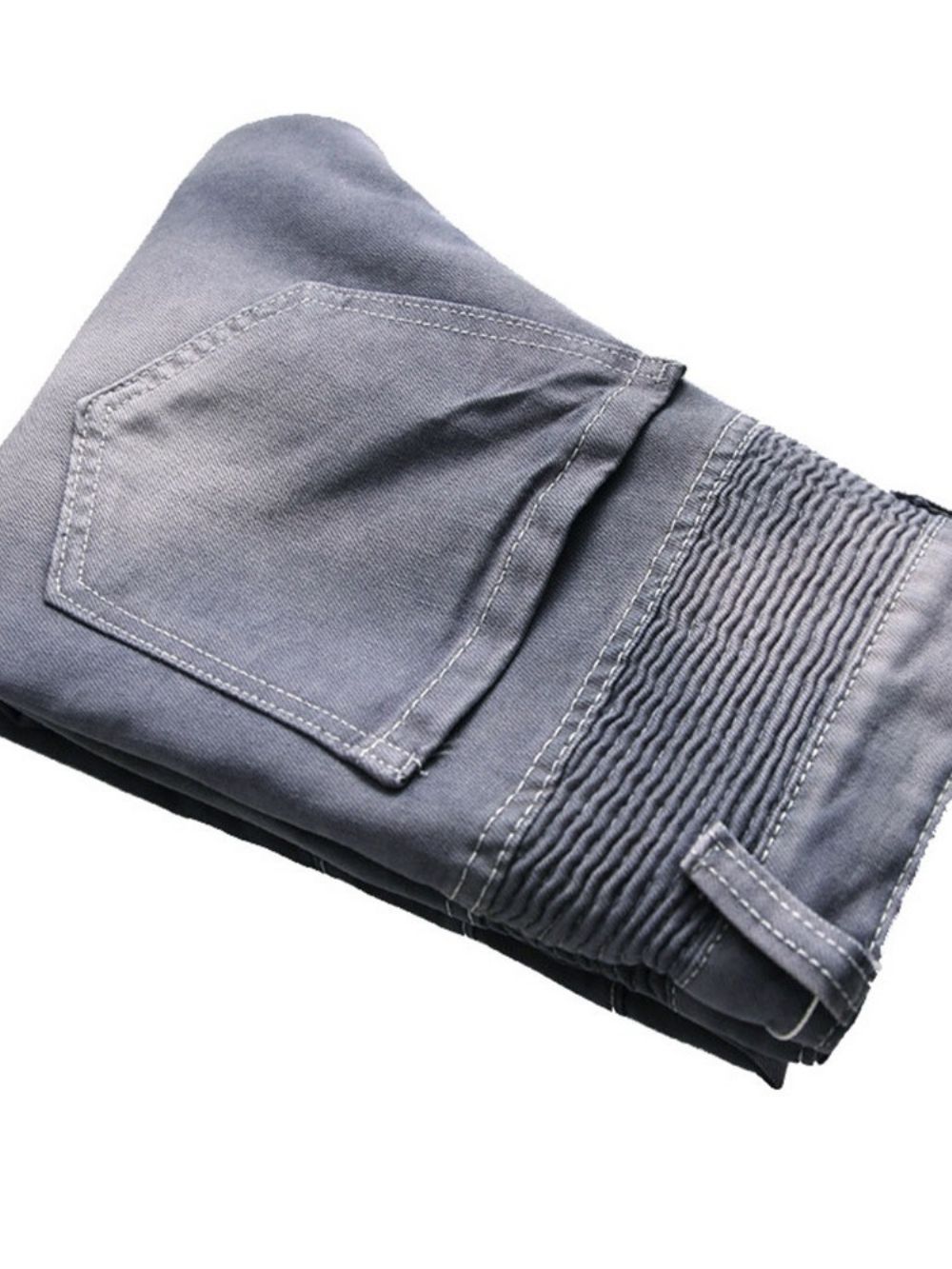 Effen Geplooide Slanke Casual Gescheurde Jeans Heren