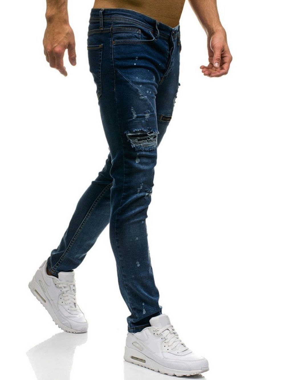 Effen Jeans Met Rits En Middelhoge Taille