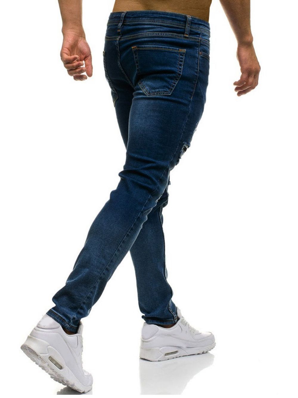 Effen Jeans Met Rits En Middelhoge Taille