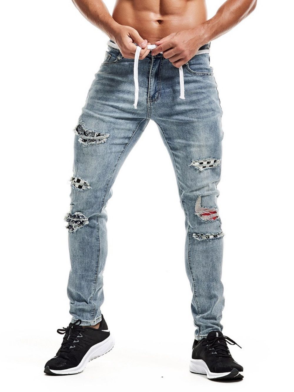 Effen Mode-Jeans Met Ritssluiting