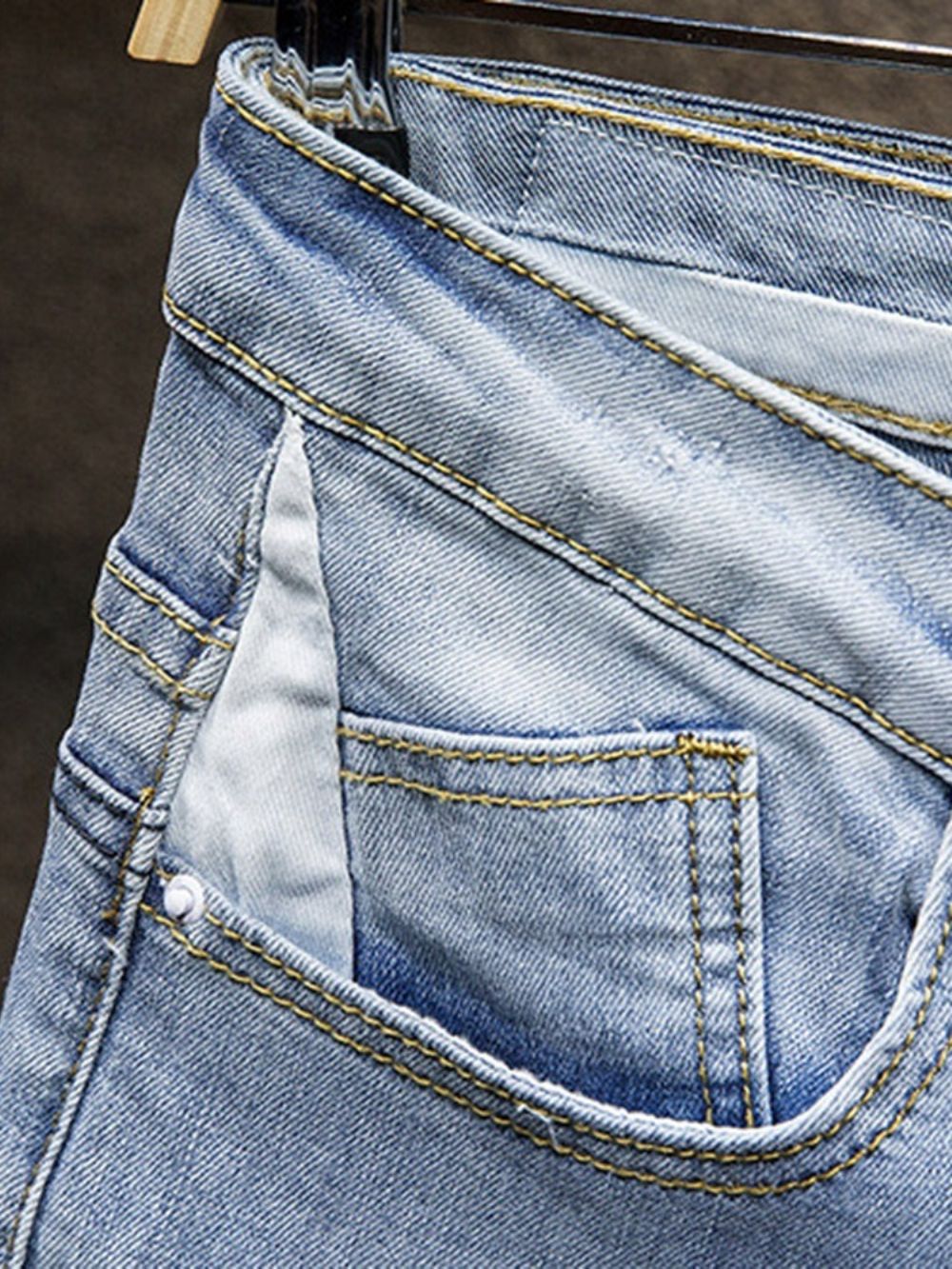 Effen Modieuze Jeans Met Halfhoge Taille