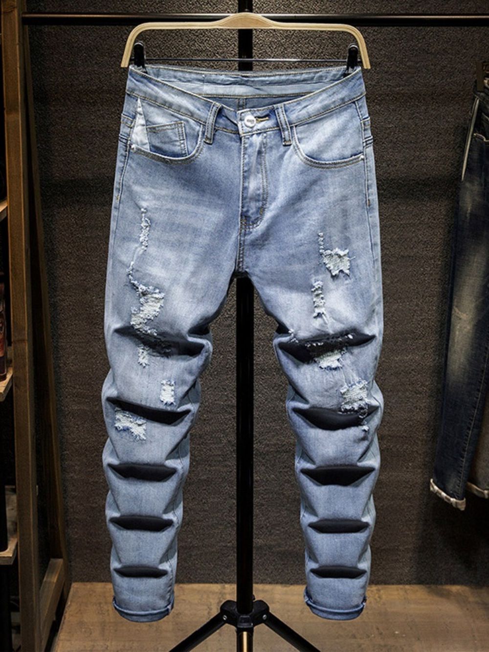 Effen Modieuze Jeans Met Halfhoge Taille