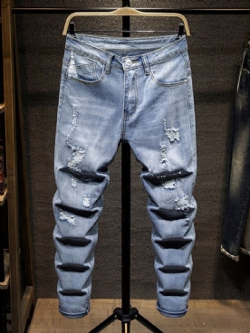 Effen Modieuze Jeans Met Halfhoge Taille