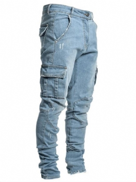 Effen Pocket Potlood Broek Europese Rits Jeans