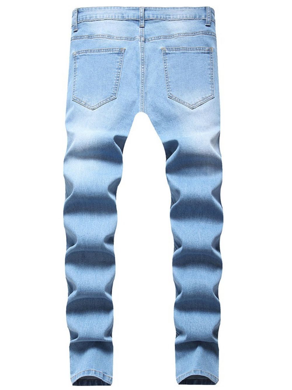 Effen Potlood Broek Gat Europese Mid Waist Casual Jeans