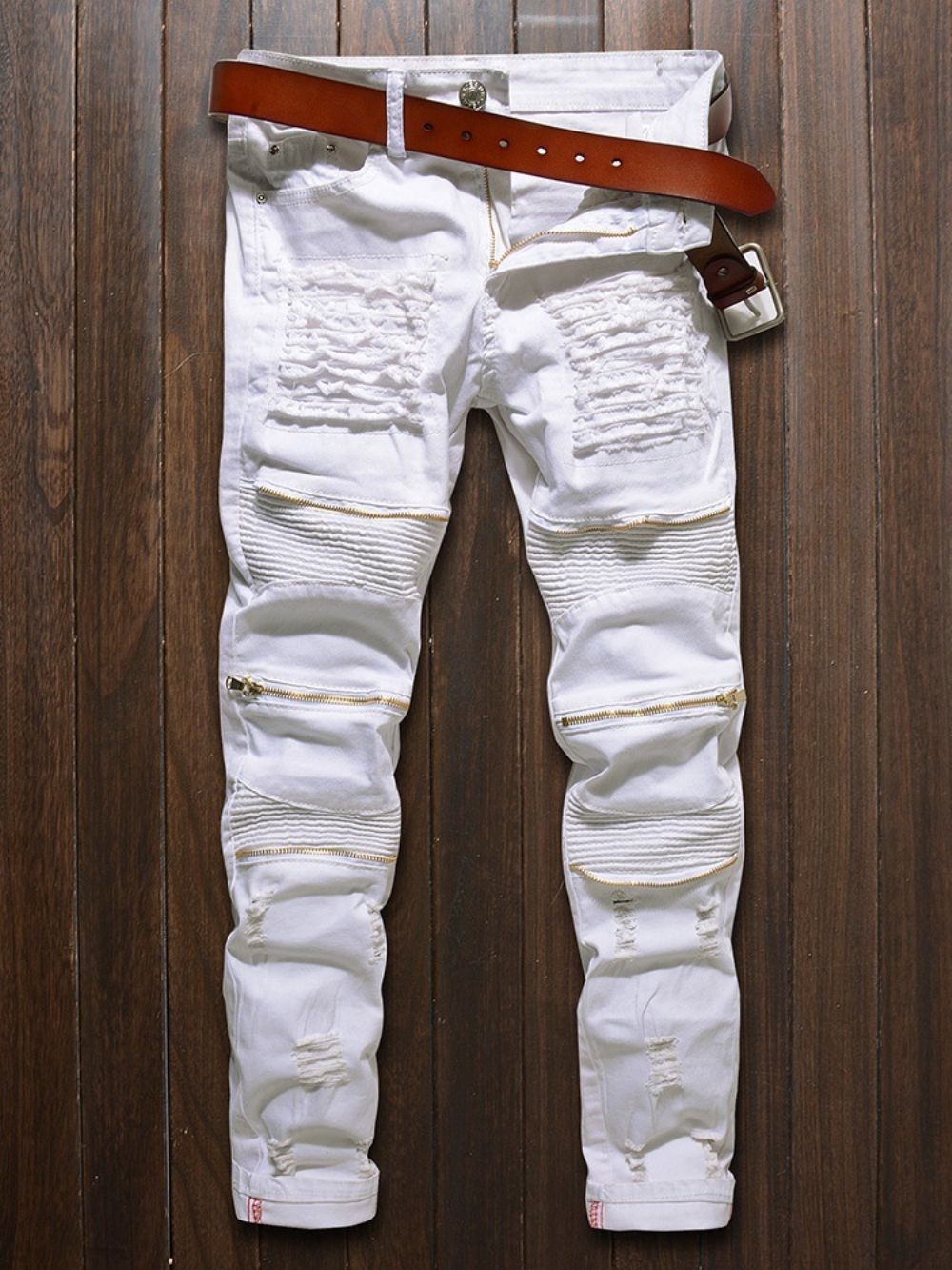 Effen Potloodbroek Europese Jeans Met Rits