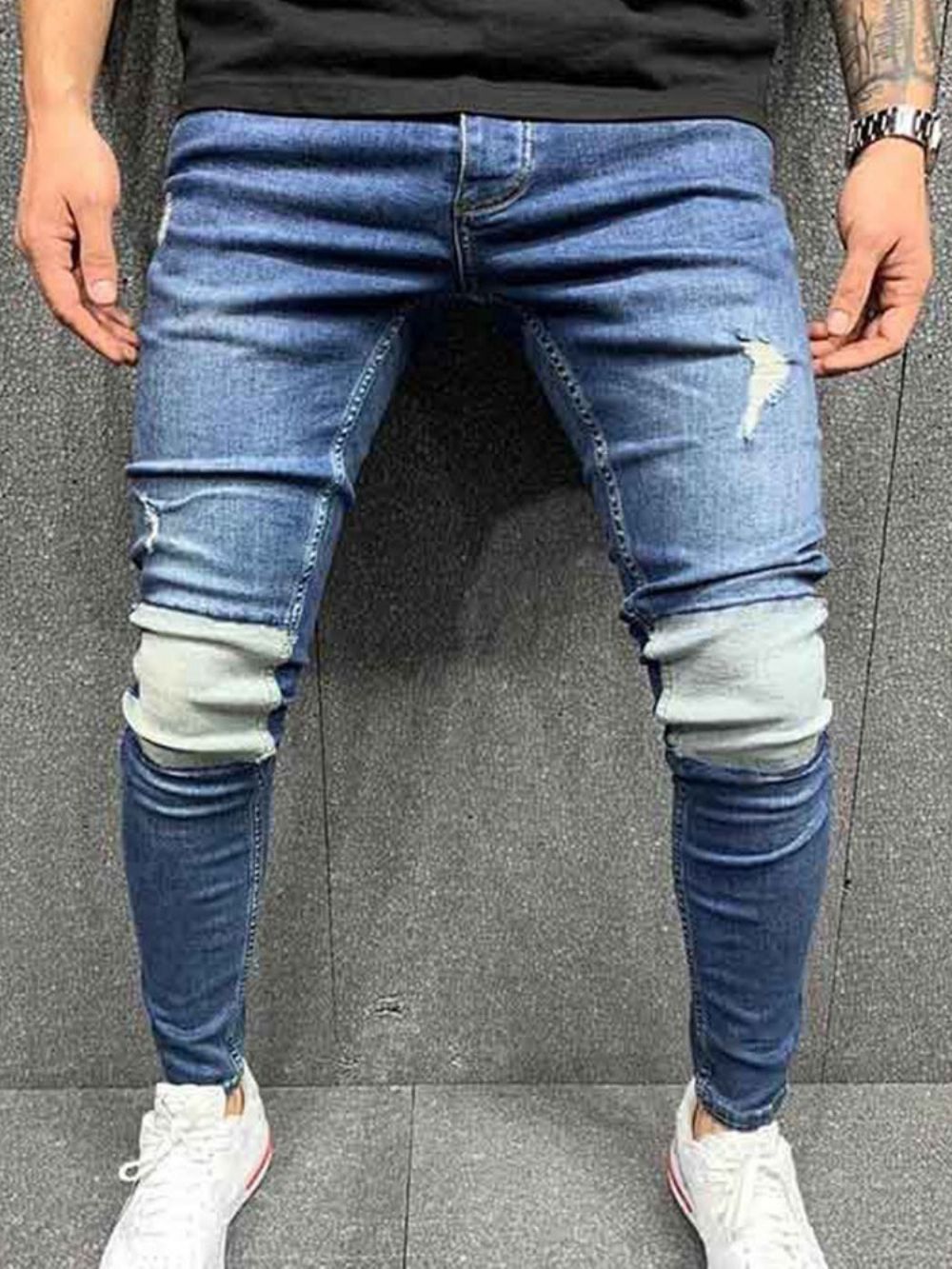 Effen Potloodbroek Vintage Jeans Met Rits